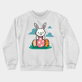 Easter Bunny Rabbit With Easter Eggs | Holidays Crewneck Sweatshirt